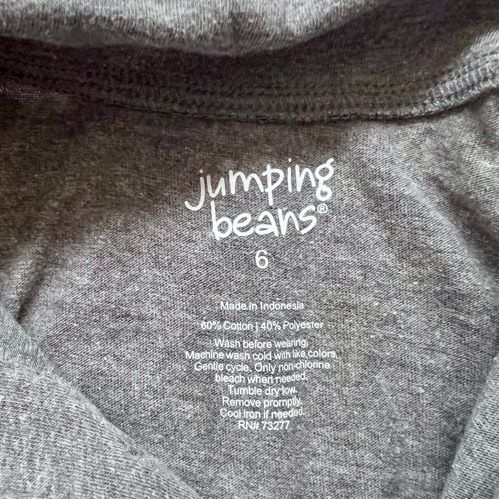 🤩 3 for 15 💲 Jumping Beans Gray Polo, horizontal stripes- size 6 - Picture 3 of 3